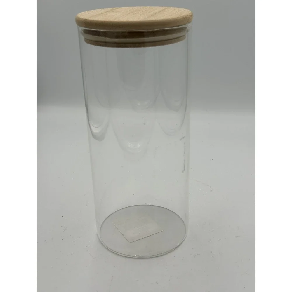 Glass Storage Jar with Bamboo Lids Airtight Kitchen Food Container